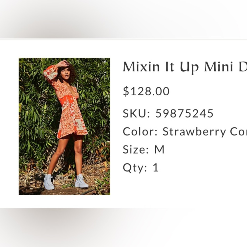 Brand New Free People Mini Dress